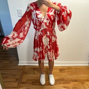 CAROLINE CONSTAS Olena Floral Silk Mini Dress
